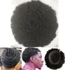 Afro Curl 360 Wave Q6 Lace Front Toupee Q6 Men Hair Wig Men Hårspisar Malaysisk Virgin Human Hair Replacement för svarta män