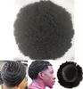 Afro Curl 360 Wave Q6 Lace Front Toupee Q6 Men Hair Wig Men Hairpieces Malaysian Virgin Human Hair Replacement for Black Men