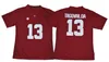 NCAA 청소년 #13 여성 앨라배마 진홍색 조수 Tua Tagovailoa Red White Ed College Football Jerseys