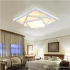 Modern Simple Metal Art Ceiling Light Geometric LED Flush Mount Light Square Ceiling Chandeliers Painted Finish for Living Room Bedroom