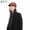 Mulheres Homens Faux Leather Bed Newsboy Chapéus Glitter Cor Sólida Vintage London Style Cabbie Artist Artista Pintor Occonagonal Ivy Visual Beret Cap