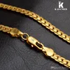 Men Sideways Link Chain Necklaces 5mm Width 18K Gold 20inch Neck Chain Curb Snake Necklaces New Wedding Fashion Jewelry Accesories