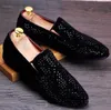 Hot Sale-R Skor Nya Mens Fashion Casual Flats Mäns Designer Klänning Skor Sequined Loafers Mäns Platform Driving Shoes