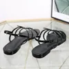 2019 New arrival designer Flat sandals metal strip Black Patent Leather Women Tribute Real Leather Letter Sandals metal buckle women shoes