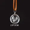 Mode-Naturel Pissenlit Graine Cristal Collier Hommes Femmes À La Main En Verre Pendentif Rond En Cuir Chaîne Collier Unique Femme Bijoux Cadeau