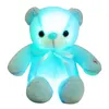 Renkli LED Flaş Işığı Yukarı Ayı Peluş Hayvanlar Doldurulmuş Oyuncaklar Boyut 30cm Ayı Hediye İçin Çocuk Noel Hediyesi Peluş oyuncak