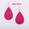 Fashion- Bohemia Jewelry Fashion New Metallic Genuine Leather Teardrop Earrings Women 2018 Summer Statement Water Drop Leather Earrings