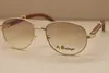 Wholesale-Hot Gold Full frame metal 569 Sun Glasses Men designer Brand Wood Sunglasses Frame Size:57-16-135mm