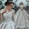 Robe De Mariée Arabe De Luxe Dubaï Col En V Tulle Applique Robe De Mariée 2020 Élégant Hors Épaule Robes De Mariée Robe De Mariee