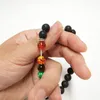 Lelx 1 Pc Novo 7 Chakra Pulseira Homens Preto Lava Cura Balanço Beads Reiki Buddha Praia Pedra Natural Pulseira de Ioga Para As Mulheres