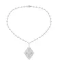Fashion-Flower 925 Sterling Silver Zircon Collar Necklace Chain Created Women Jewelry