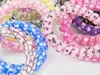 100Pcs High Quality Random Color Leopard Star Hair Rings Telephone Wire Cord Hair Tie Girls Elastic Hair Band Ring Rope Bracelet Stretchy