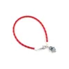 100Pcs Red Leatheroid Braided String Kabbalah Evil Eye Hamsa Hand Charms Bracelets 20cm Men and women leather lucky bracelet