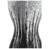 Angelfashions Women Classic Silver Black paljetter Transparent Tulle Maxi Sheath Cocktail Evening Dress Vintage Party 4584845719