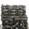 Hårklämma Human 8 Piecesset Kinky Curly Clip in Human Hair Extensions Brasilian Remy 100 Human Natural Clip Ins Hair Bundle6612264