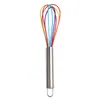 2019 Kitchen Egg Frother Milk Beater Blender Colorful Silicone Balloon Wire Whisk Stainless Steel Whisk Mixer Kitchen Utensils