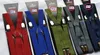 Suspenders 2.5*110CM Clip-on Longer version Elastic 4 clip Adjustable Braces 13 solid Colors For men Christmas gift free shipping