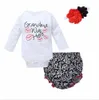 Crianças roupa do bebê Três peças de roupa Define Lantejoulas Baby rompers Crianças Macacões para meninos das meninas Calças Calções hairband Chapéus Tops EZYQ425