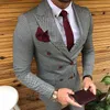 Мода Brand New Check Groom Tuxedos Пик нагрудные Groomsmen Mens Свадебное платье Стиль Человек куртка Blazer 2 шт