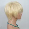 Vancehair 613 blonde Vollmaschine-Echthaar-Perücken, kurze Echthaar-Perücke mit Pixie-Schnitt, geschichtete Bob-Perücken. 6326788