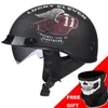 VOSS rétro casque de Moto casques de Moto Scooter Vintage demi-visage motard Moto Crash casque Casco DOT Certification4853876