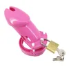 Pink Plastic Male Chastity Device Penis Ring CB6000 CB6000S Cock Cage Chastity Cage Penis Sleve Lock Adult Games Sex Toys G7-3-5 T200628