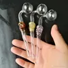 2019 Skull Bone Long Curved Pot Luck, Großhandel Bongs Ölbrenner Rohre Wasserpfeifen Glaspfeife Bohrinseln Rauchen