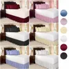 el Elastic Bed Skirt 6 Colors Suede Fabric for KingQueen Size Dust Ruffle pastoral Style Fit bedspread2885