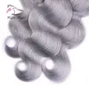 Evermagic Ciało Fala Ombre Kolor T1B / Gray T1B / Gray T1B / Sliver 3pieces Wiązki z 1 szt. 13 * 4 Członek 10-20Inches Human Hair Extension