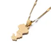 Map of Territorial Collectivity of Mayotte Necklace Mayotte Pendants Gold Color French Charm Jewelry278B