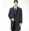 Autunno e inverno New Woolen medio lungo Business bello da uomo Formale casual Nizi cappotto giacca a vento di buona qualità nero e grigio 2 colori