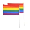 Rainbow Hand Flag flag ręczny machający gejowską dumę LGBT Parade Les Bunting 14x21cm Dekotacja imprezy