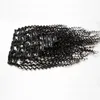 Kinky Curly Clip in Human Hair Extensions Natural Black 10"-26" Brazilian Remy Hair Clip ins 100g 8pcs