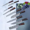 Kanał szef kuchni Zestaw Japońskie noże kuchenne Laser Damascus Wzór ostre Santoku Casever Krojej Krojenia Boning Knives Cooki1428584