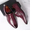 Monk Shoes Black Business ShoesメンズオックスフォードレザーメンズウェディングドレスシューズファッションスカーペUOMO Elegantiサパトソーシャルマスコリノクーロ2019