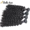 Indian Virgin Hair Extensions Curly Human Hair Bundles Weaves Curly Hair Weft Extension 3pcs/lot Natural Color Bellahair