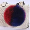 Vente chaude tendance 100% réel Big Fox Fur Pompom Ball Kelechain Y Fox Fur Corvgeur 15 cm de sac à main Keychains Pendants Decorations Sh1909247306588