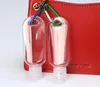 30 ml 60 ml lege navulbare flip cap fles met sleutelhaak transparante plastic hand sanitizer fles voor reizen SN4378
