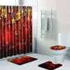 Bath Mats 4st Santa Day Happy Night Banyo Paspas Badrumsmatta toalettmatta set Pad Tapis Salle de Bain Alfombra Bano1