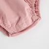 Nouveau-né bébé fille filles mignon poupée collier collier boutons sans manches ROMPEURE SUPÉRATION COUCHES SOLIDES Jumpsuit Coton et Linge