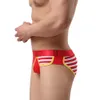 Mode-Gros-Sexy hommes gays sous-vêtements Stripe Culottes Marque Sous-vêtements Haute Qualité bikini respirant Boxers Hommes Shorts vêtements pour hommes