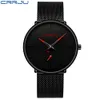 2020 Crrju Watch Men Top Brand Luxury Quartz Watch Casual Quartz-Watch Stainsal Steel Mesh Strap Ultra Clock Thin Relog192S