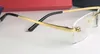 Partihandel-Mens Rimless Guldglasögon Frame Optisk Glasögon Eyewear Eyeglass Framr SonnenBrrille Eyeglasses Square New With Box