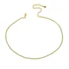 2018 runder funkelnder Bling 3 Farben Zirkonia Hochzeitsschmuck für Frauen Tenniskette Halsband Antik vergoldet Mode Halskette