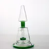 Jade Grön Syl Glas Bong Vattenpipor Vattenpipor för rökning 7,8 tums hängare 14 mm hona dab riggar oljerigg bägare spik