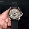 Luxe Klassieke Man Horloges 40mm Diamond Dial Yacht-Masterr Automatische Mechanische Beweging Rubber Strap Mens Watch