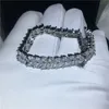 Choucong klassisches weißes Goldgefüllte Blumenarmbänder 5A Zirkon CZ Silber Farben Hochzeitsarmband für Frauen Mode Jewerly231s