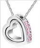 Fashion- Pendants Fashion Womens Heart Crystal Charm Pendant Chain Necklace Silver Plated Jewelry Chains Necklaces