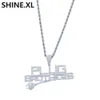 Hip Hop Plug met Letter Hanger Iced Out Volledige Zirkoon 14K Vergulde Hanger Ketting Mannen Bling Street Jewelry252D