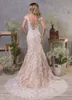 Elegant Mermaid Wedding Dresses Full Lace Appliqued Sheer Jewel Neck Cap Sleeve Wedding Dress Bridal Gowns Custom Made